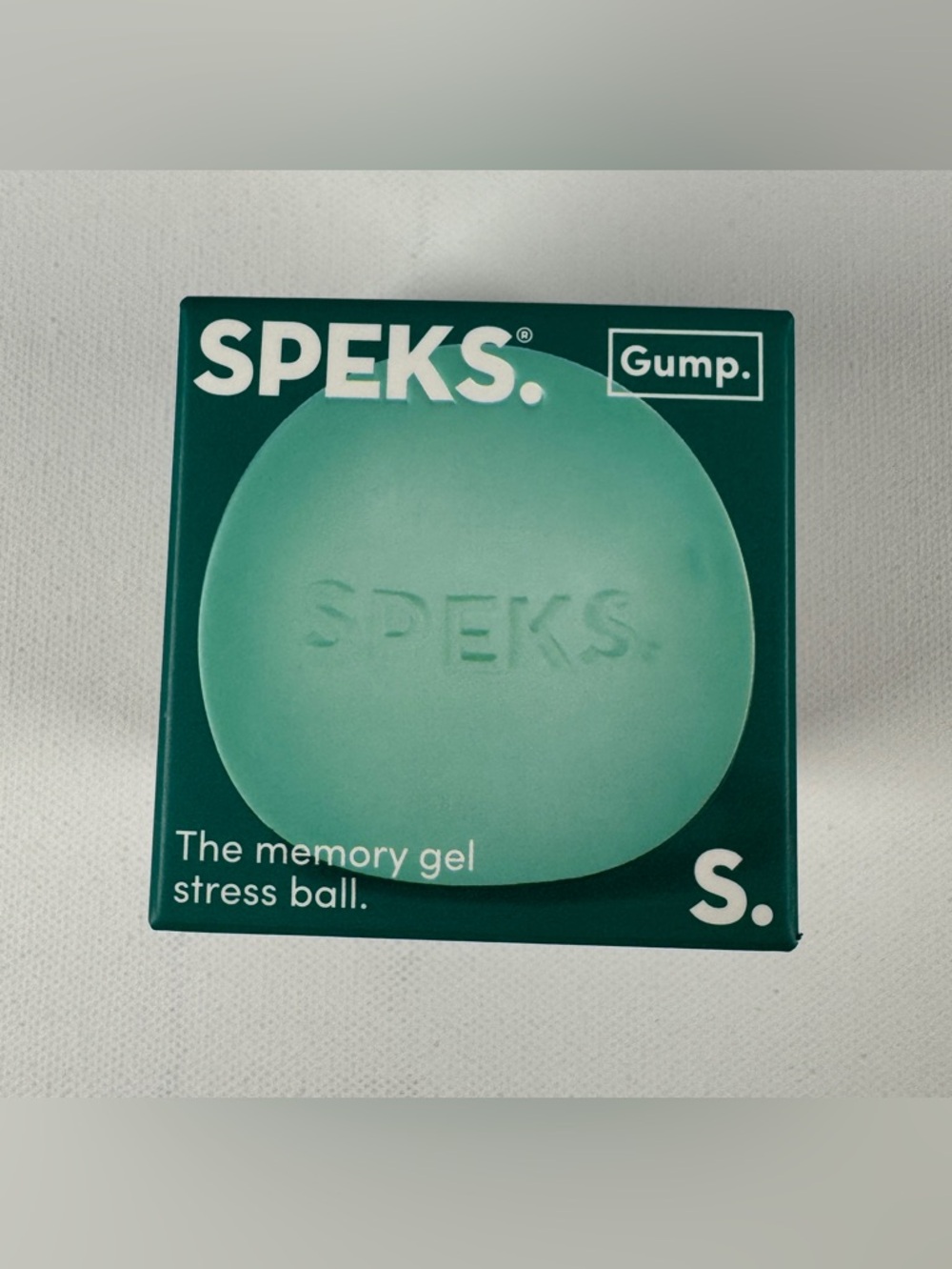 SPEKS Gump Green Memory Gel Stress Ball Soft Silky Squishy Fidget Stress Toy NEW